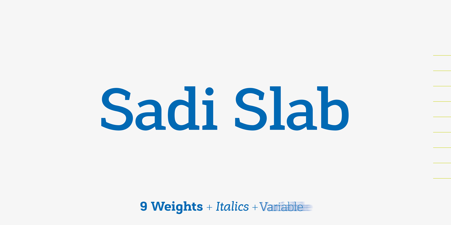 Przykład czcionki Sadi Slab Heavy Italic